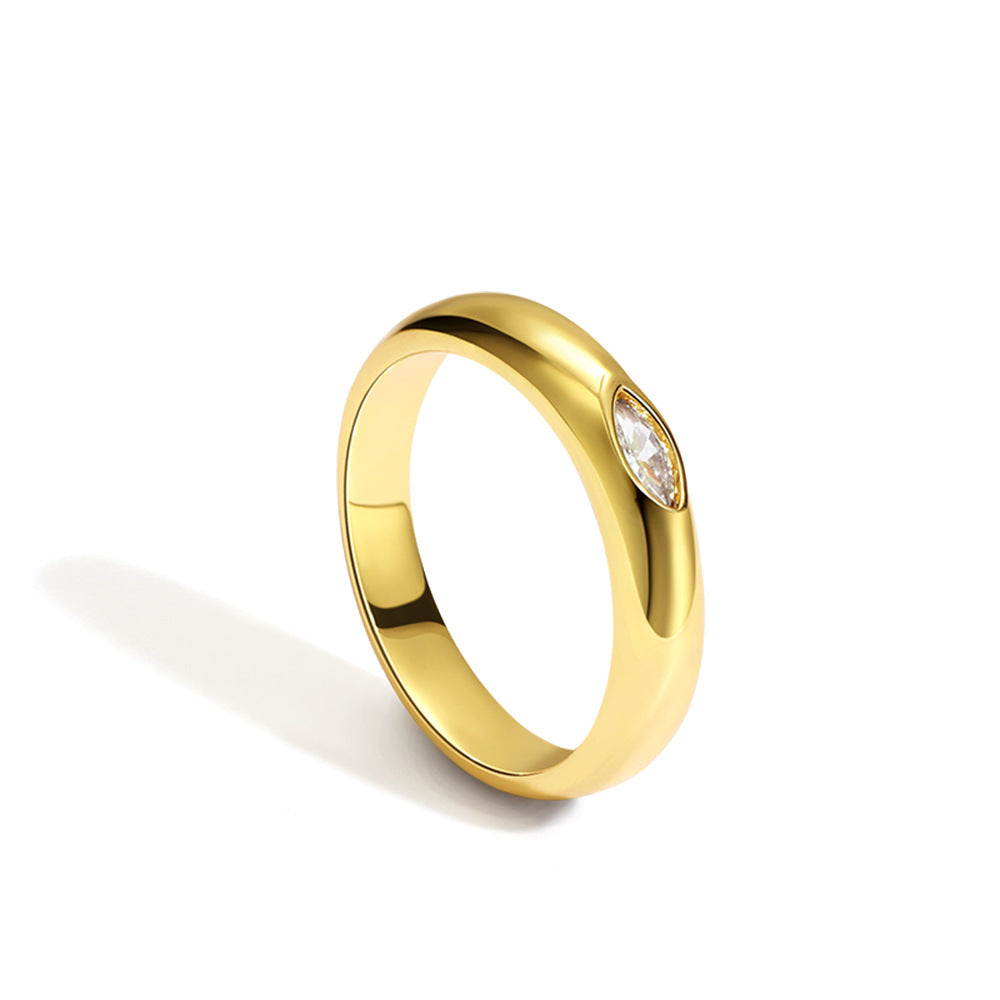 Copper Plating 18K Gold Diamond Couple Ring