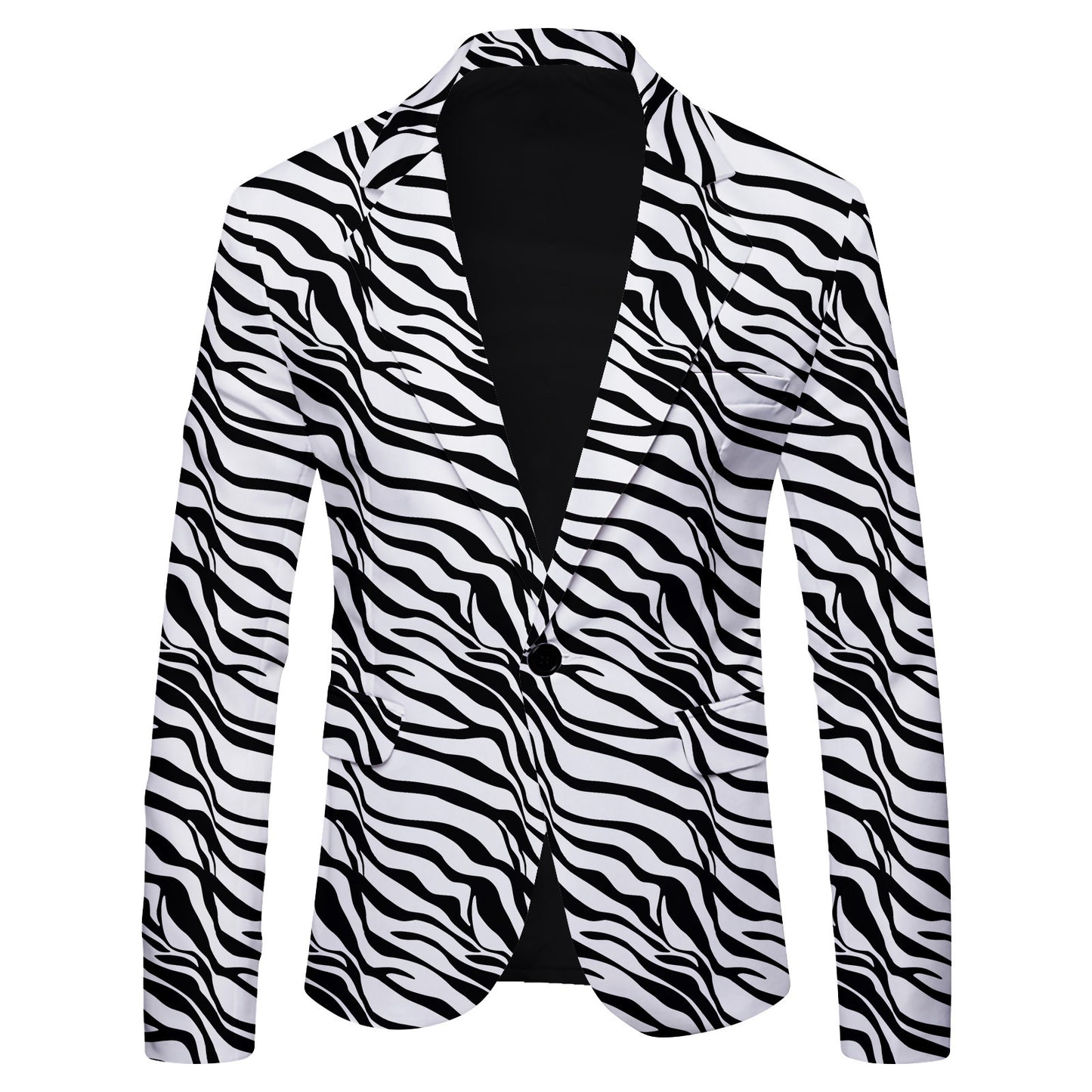Men's Single Row One Button Polka Dot Printing Casual Suit Jacket