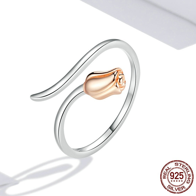 Female Creative All-match Rose Necklace Ring