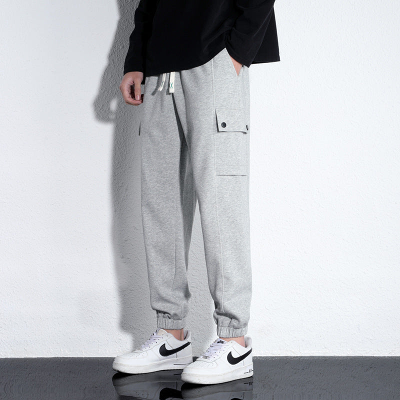 Spring And Autumn Loose Men's Sports Knitted Cotton Casual Trousers