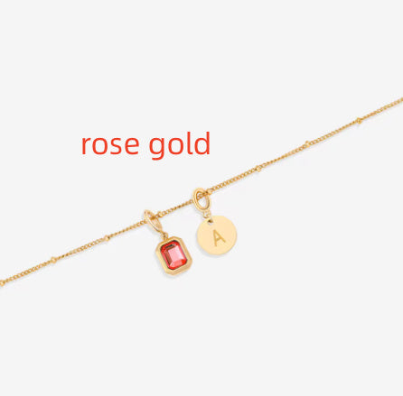 Custom Choker Initial Birthstone Necklace Personalized High Quality Stainless Steel
