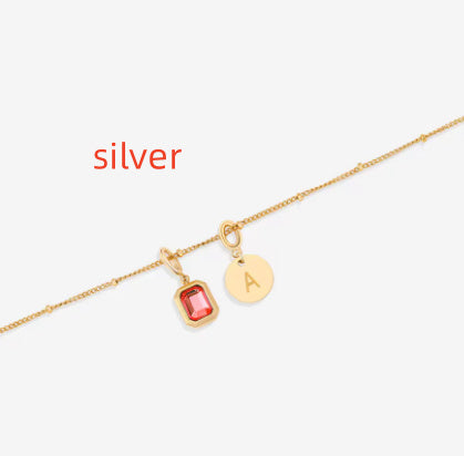 Custom Choker Initial Birthstone Necklace Personalized High Quality Stainless Steel