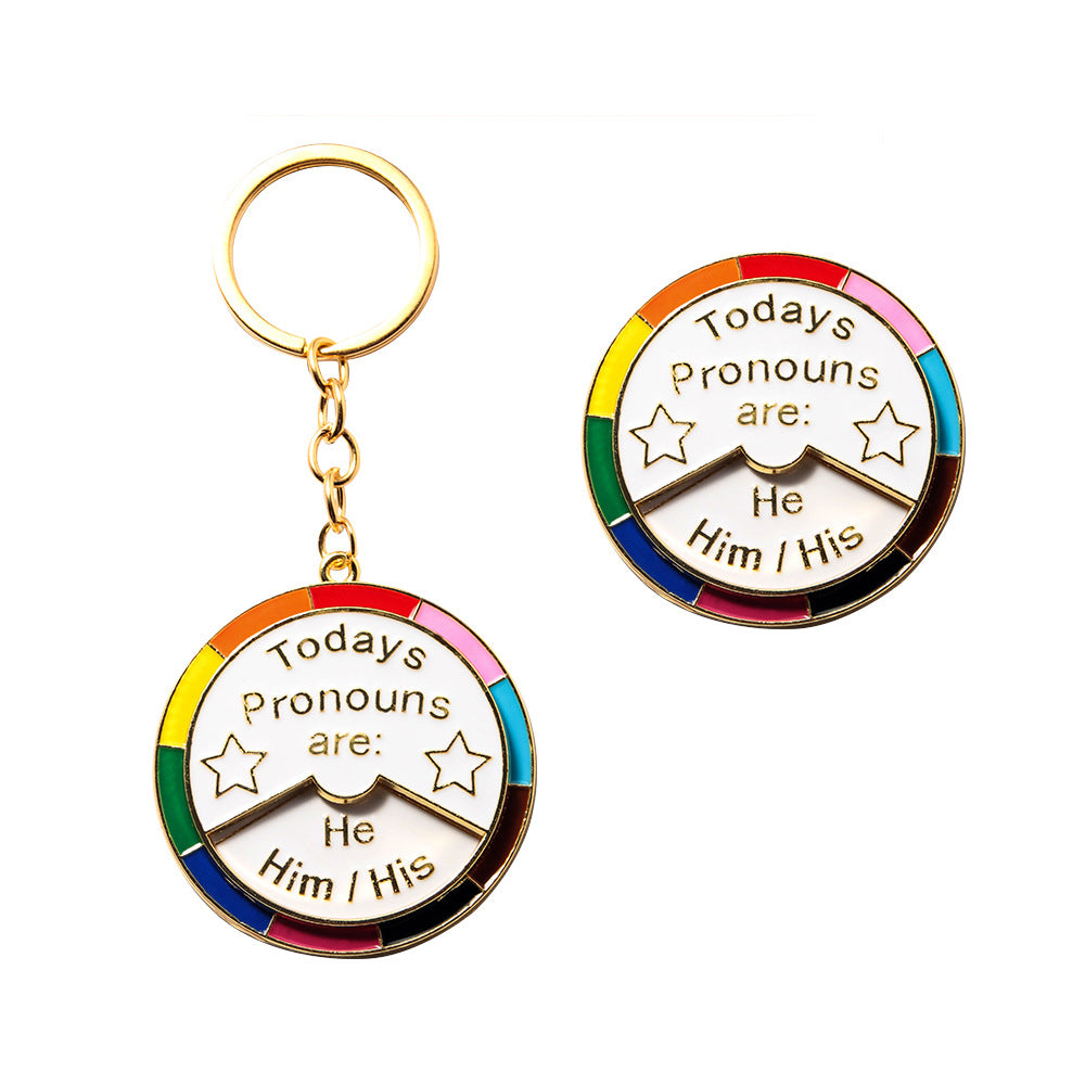 Daily Plural Select Rainbow Brooch Keychain