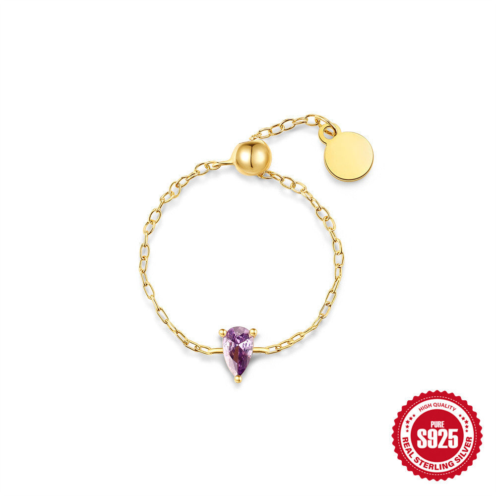 S925 Silver Niche Unique Design Pull-out Chain Ring
