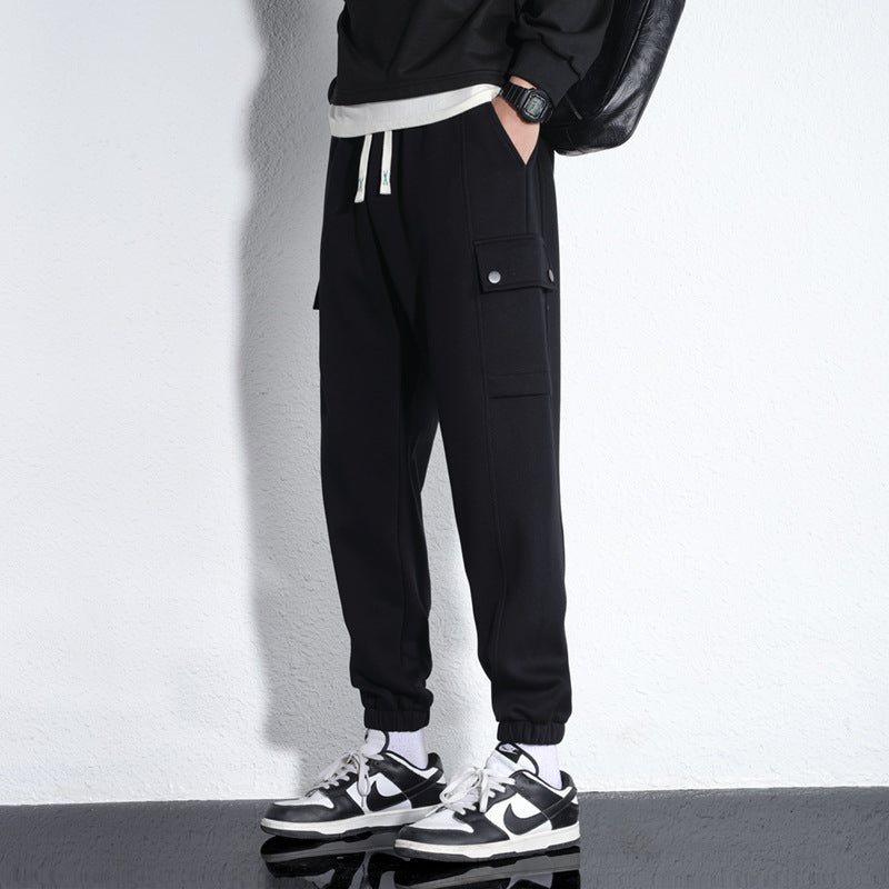Spring And Autumn Loose Men's Sports Knitted Cotton Casual Trousers