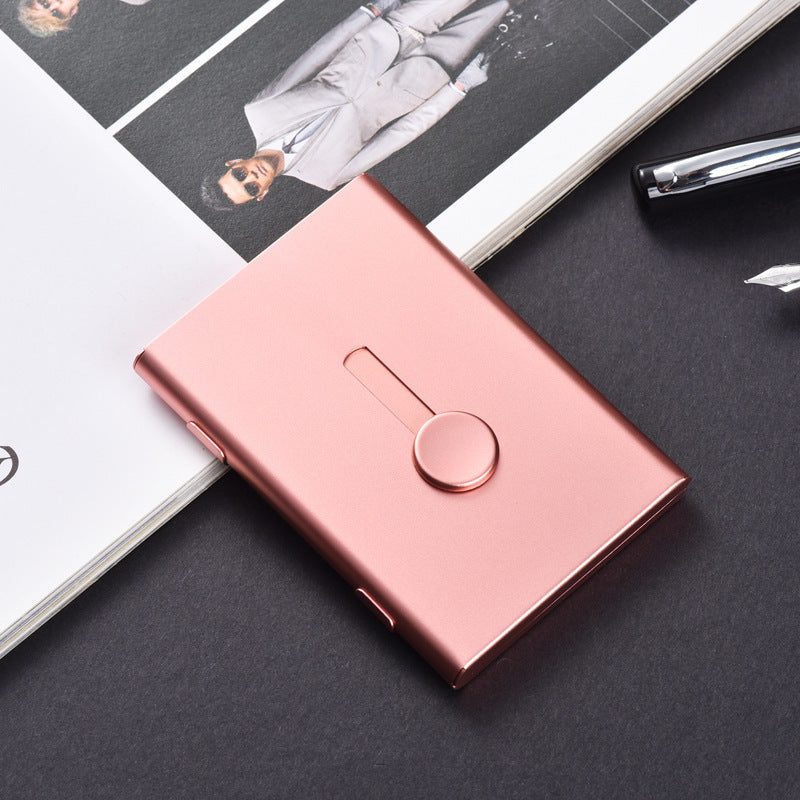 Hand push type light business card case