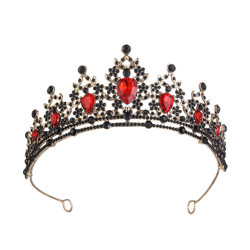 Rhinestone Dark Crown Halloween Dress-up Baroque Accessories