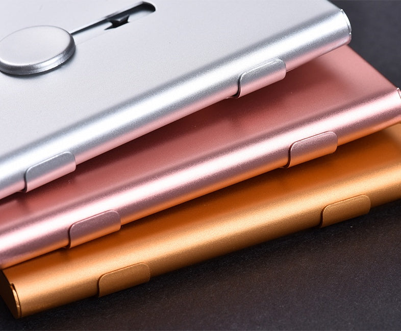 Hand push type light business card case