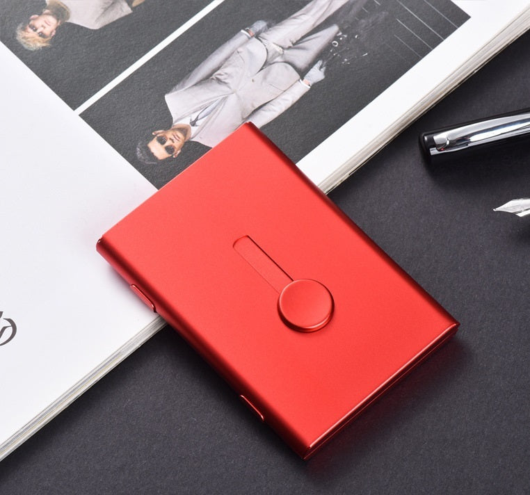 Hand push type light business card case