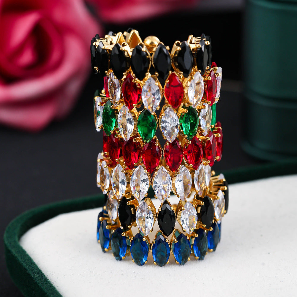 Color Zircon Ins Fashion Ring For Women