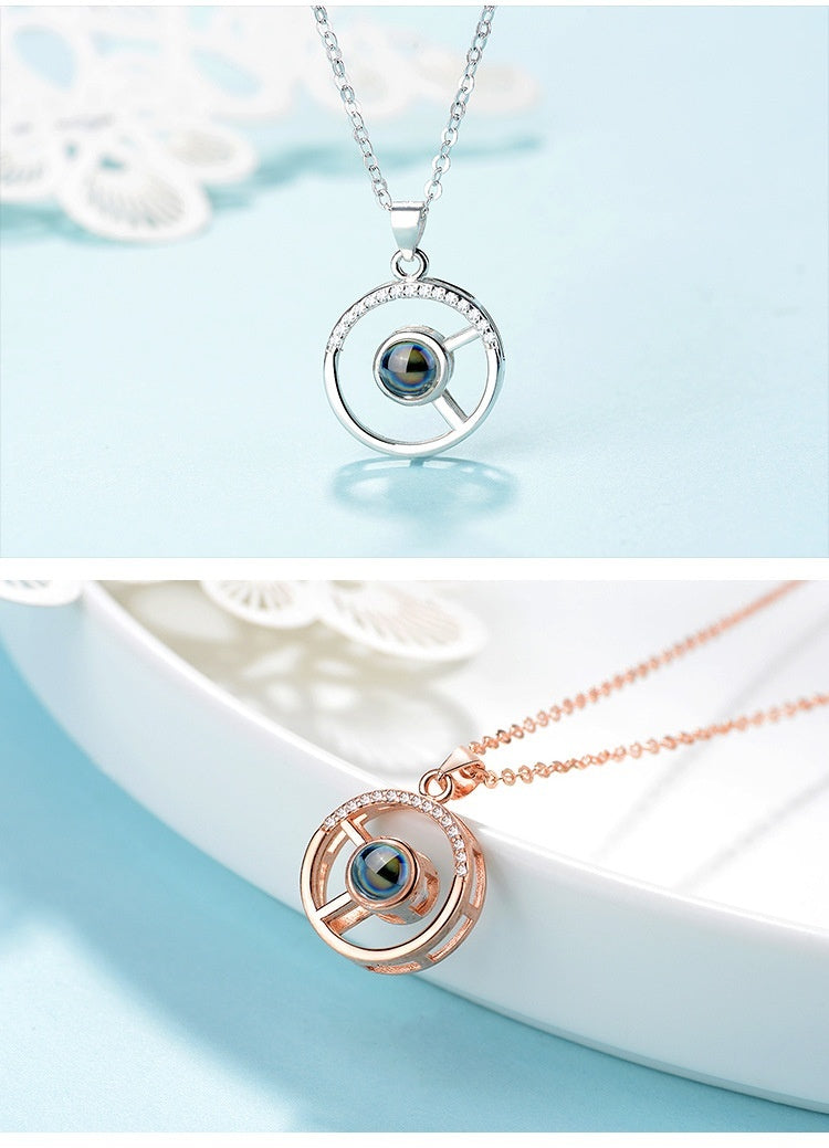 925 Silver Circle Pendant Projection Of Love