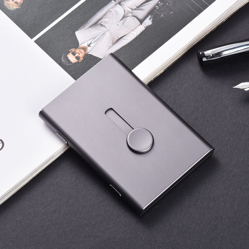 Hand push type light business card case