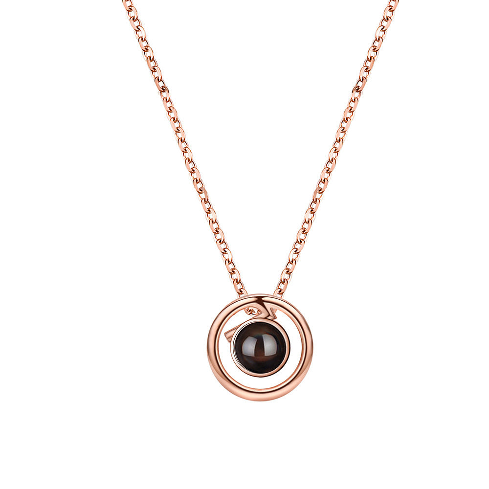 S925 Silver Necklace Female Language Projection