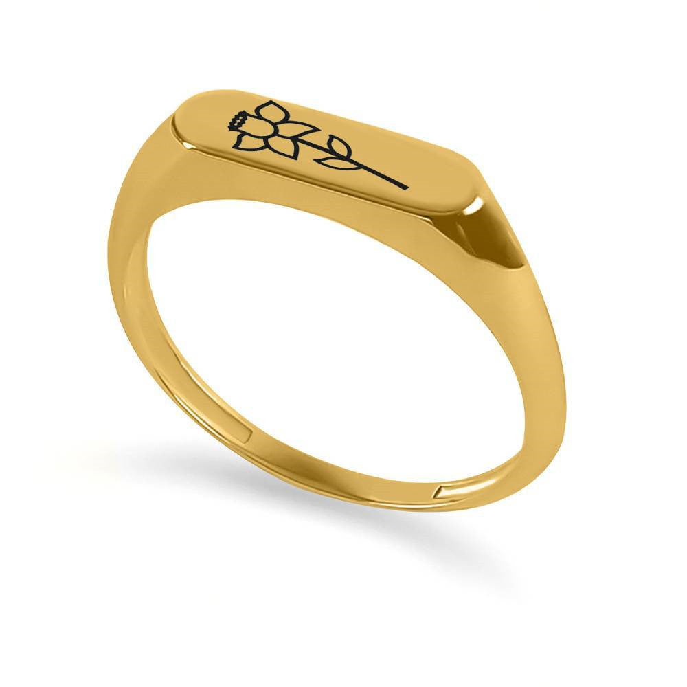 December Flowers And Plants Ring Stainless Steel Creative