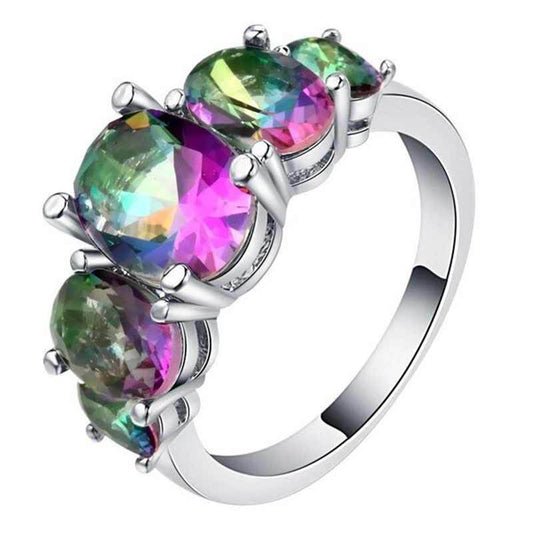 Best Seller In Europe And America Color Zircon Ring