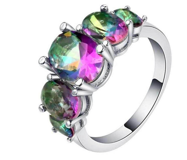 Best Seller In Europe And America Color Zircon Ring