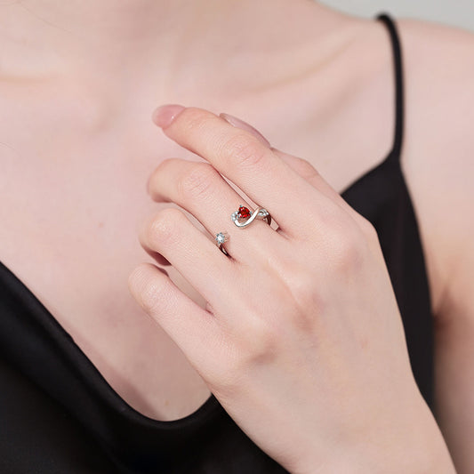 Heart-shaped Birthstone Women's Ring Fashion