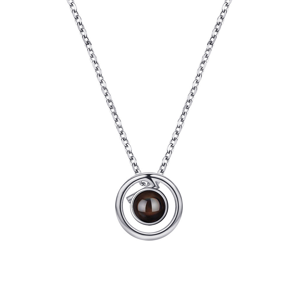 S925 Silver Necklace Female Language Projection