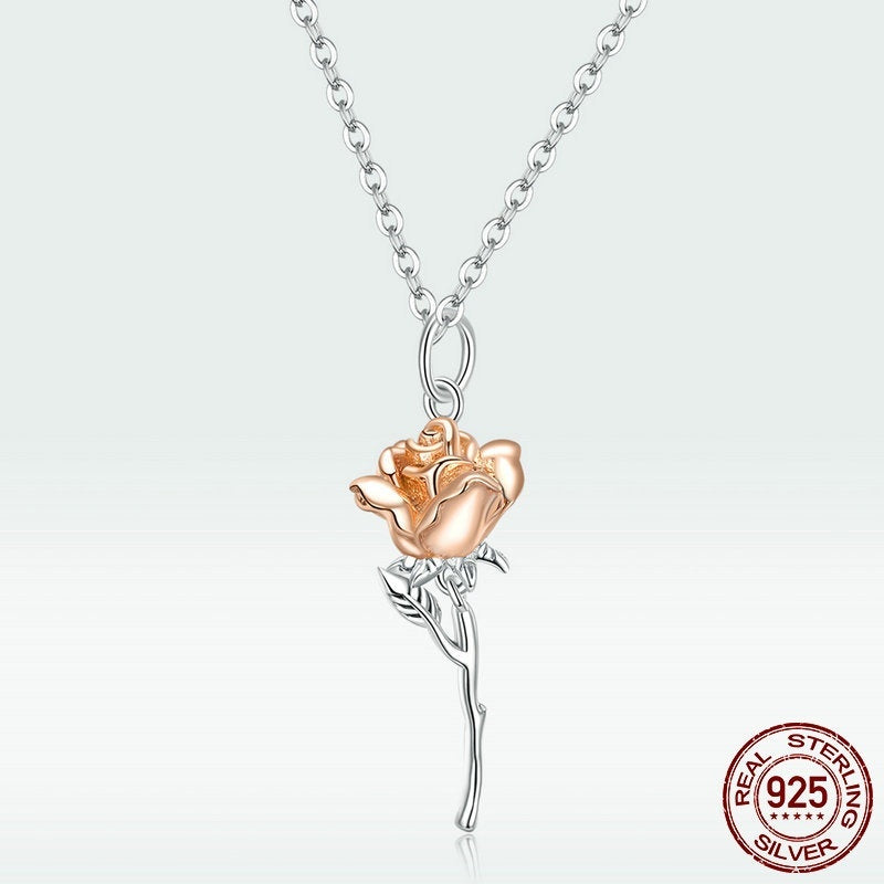 Female Creative All-match Rose Necklace Ring