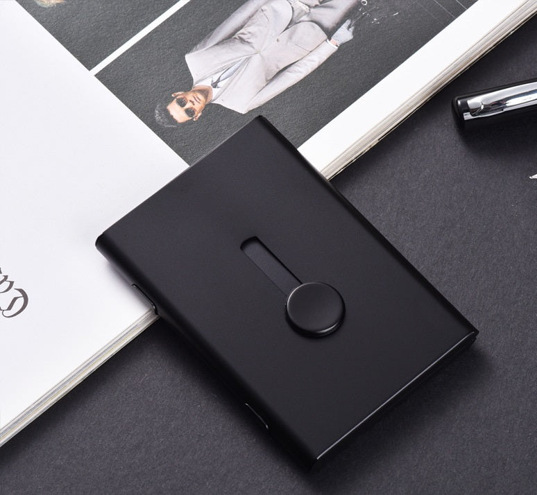 Hand push type light business card case