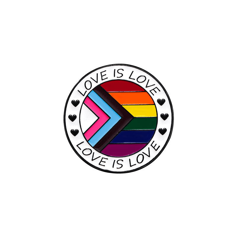Women's Fashion English Letter Rainbow Love Alloy Drip Badge