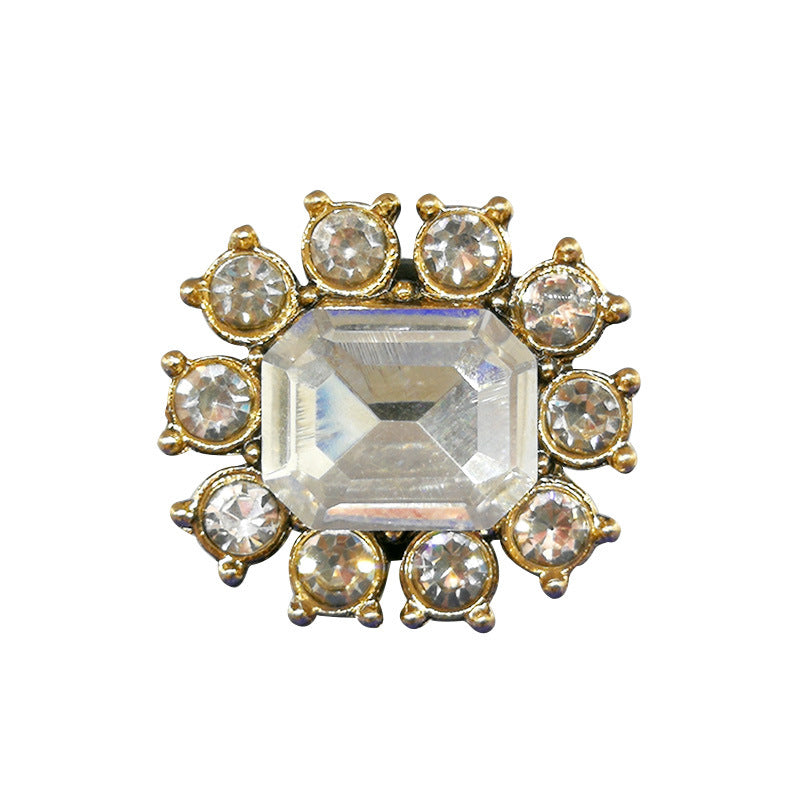 Metal Hole Shoes Flower Shoe Buckle Alloy Pearl