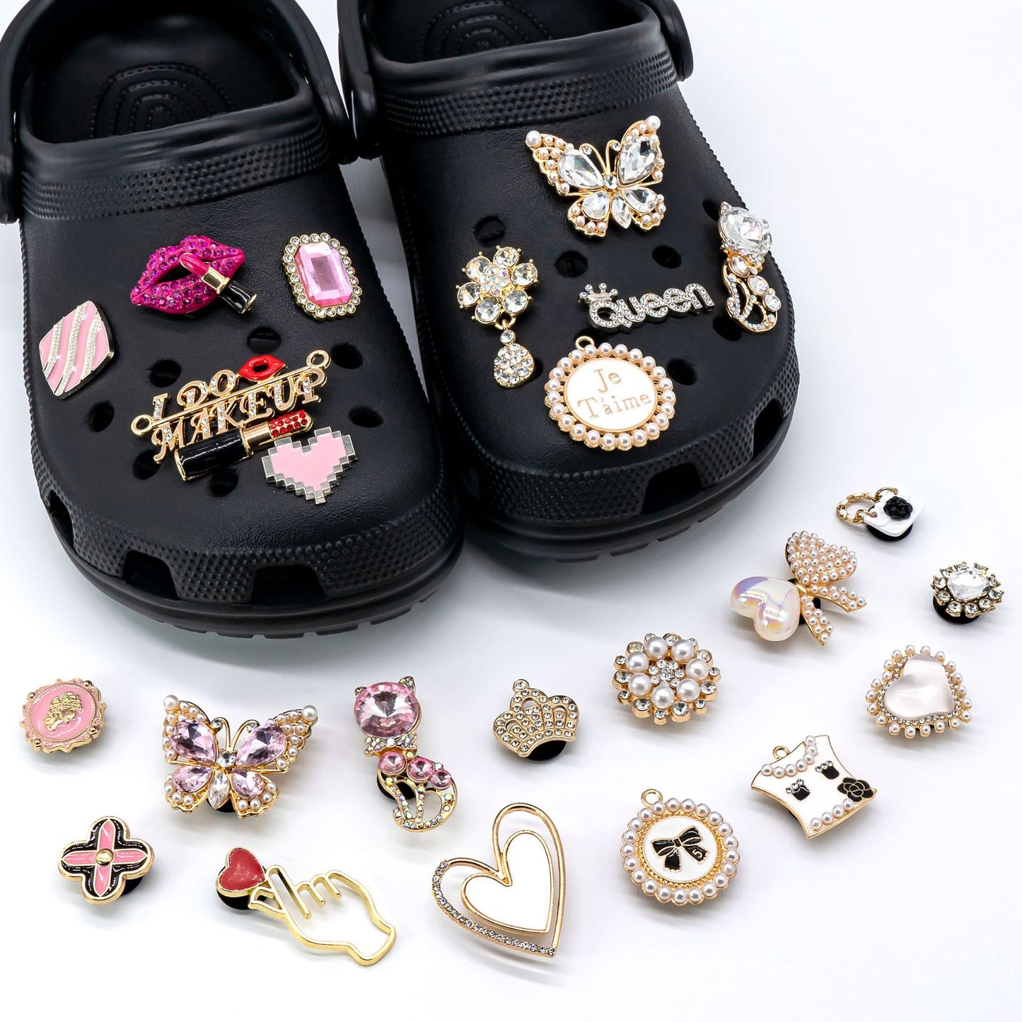 Metal Hole Shoes Flower Shoe Buckle Alloy Pearl