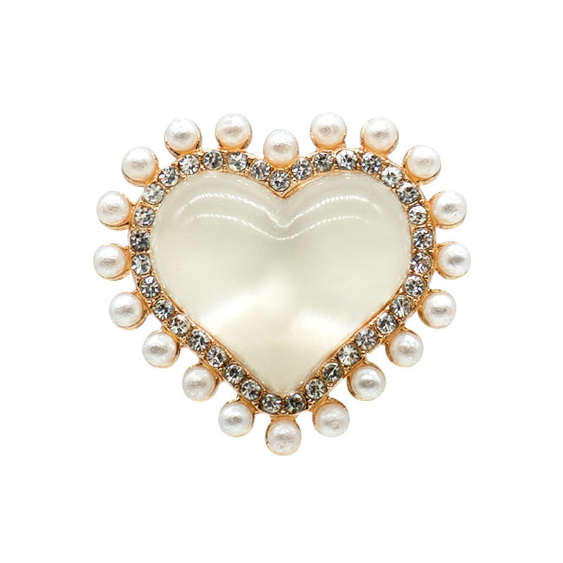 Metal Hole Shoes Flower Shoe Buckle Alloy Pearl