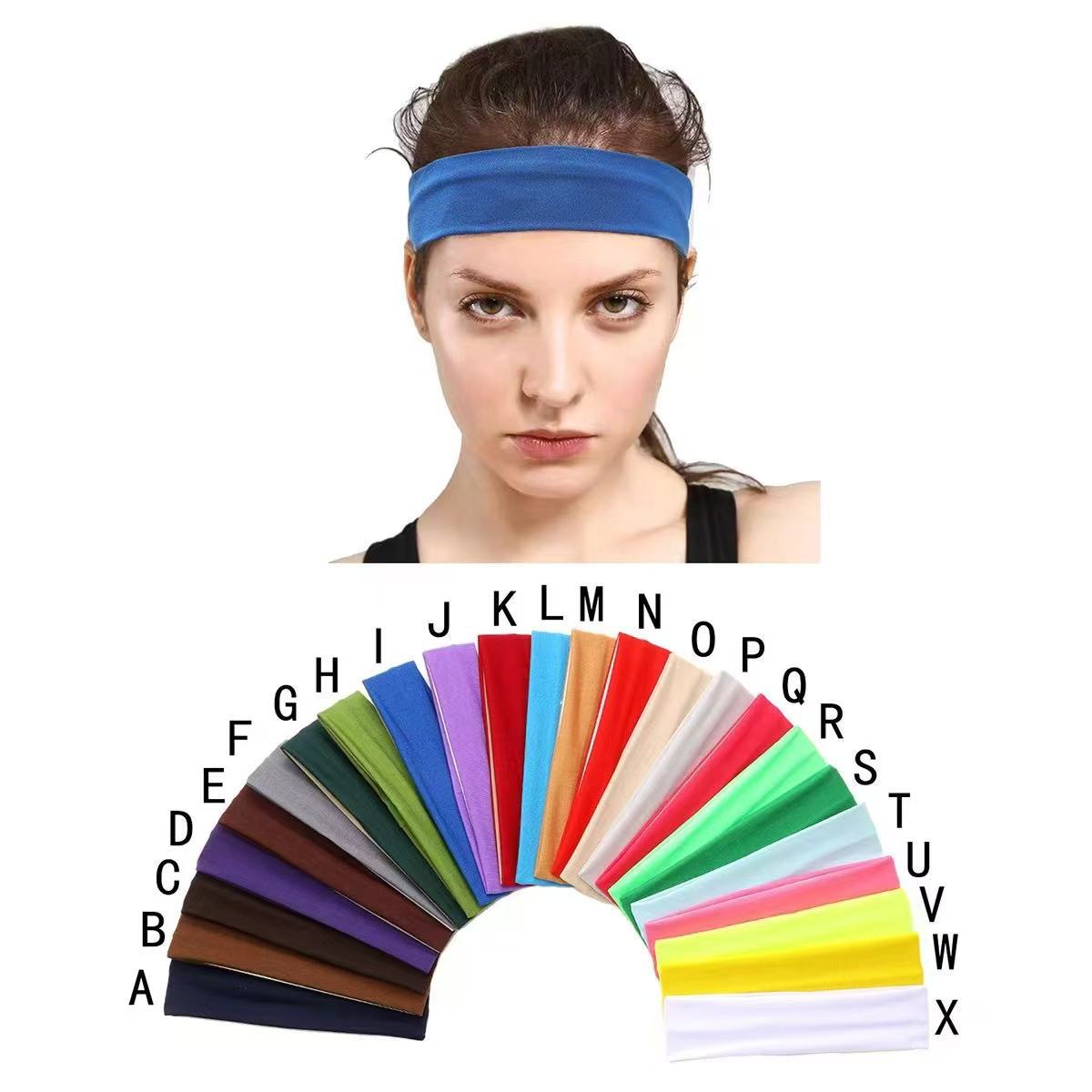 European And American Hot Solid Color Hair Band High Elastic Sports