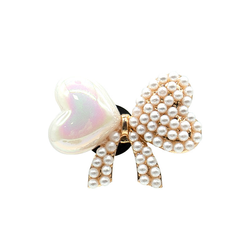 Metal Hole Shoes Flower Shoe Buckle Alloy Pearl