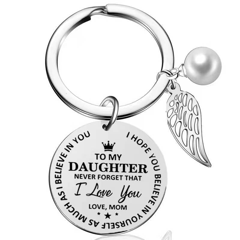 Birthday And Holiday Inspirational Keychain For Son And Daughter From Father And Mother