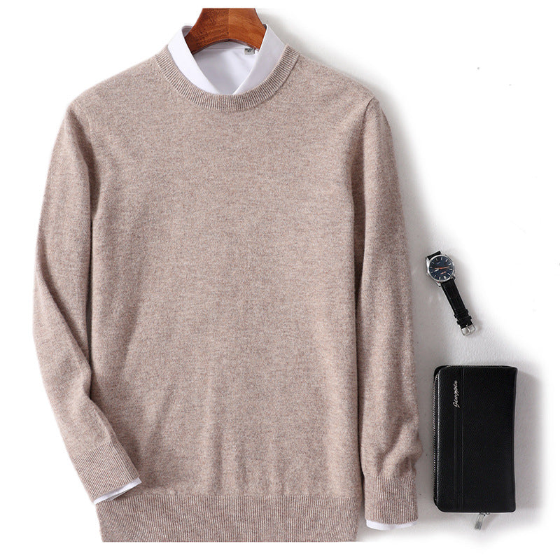 Men's Pure Wool Round Neck Autumn And Winter Knitted Sweater