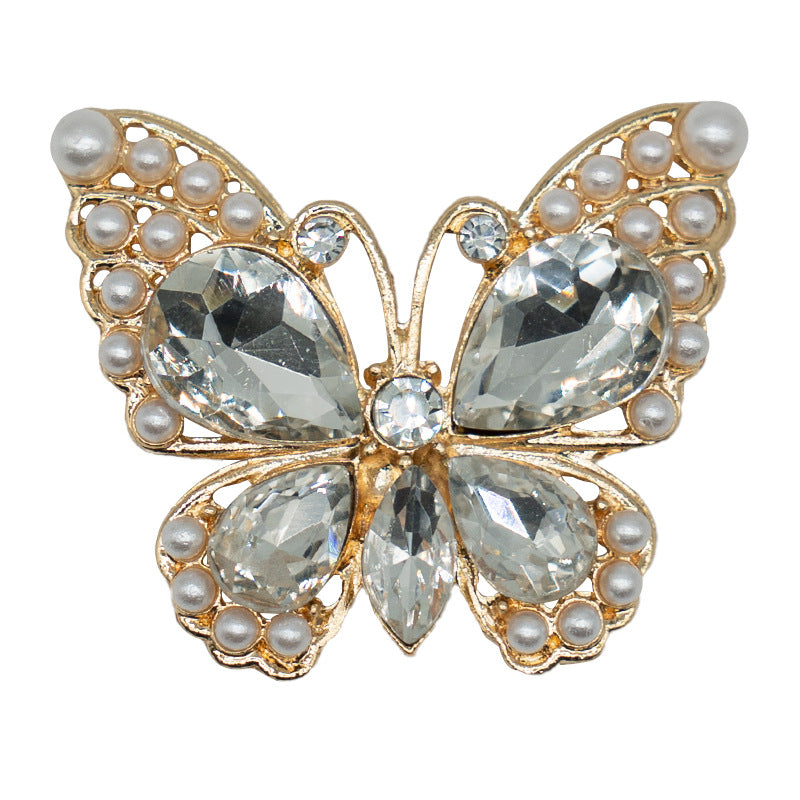 Metal Hole Shoes Flower Shoe Buckle Alloy Pearl