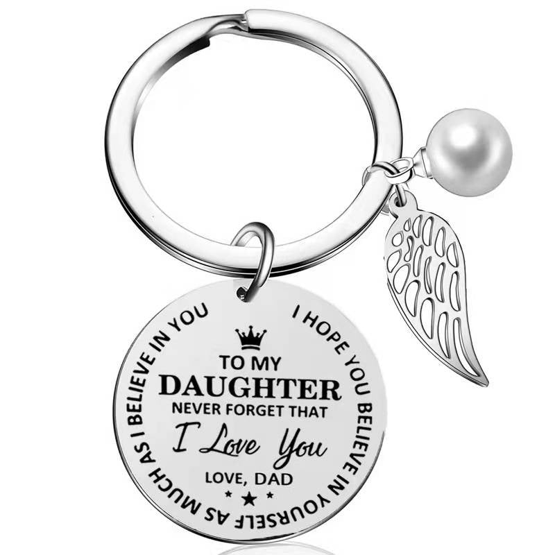 Birthday And Holiday Inspirational Keychain For Son And Daughter From Father And Mother