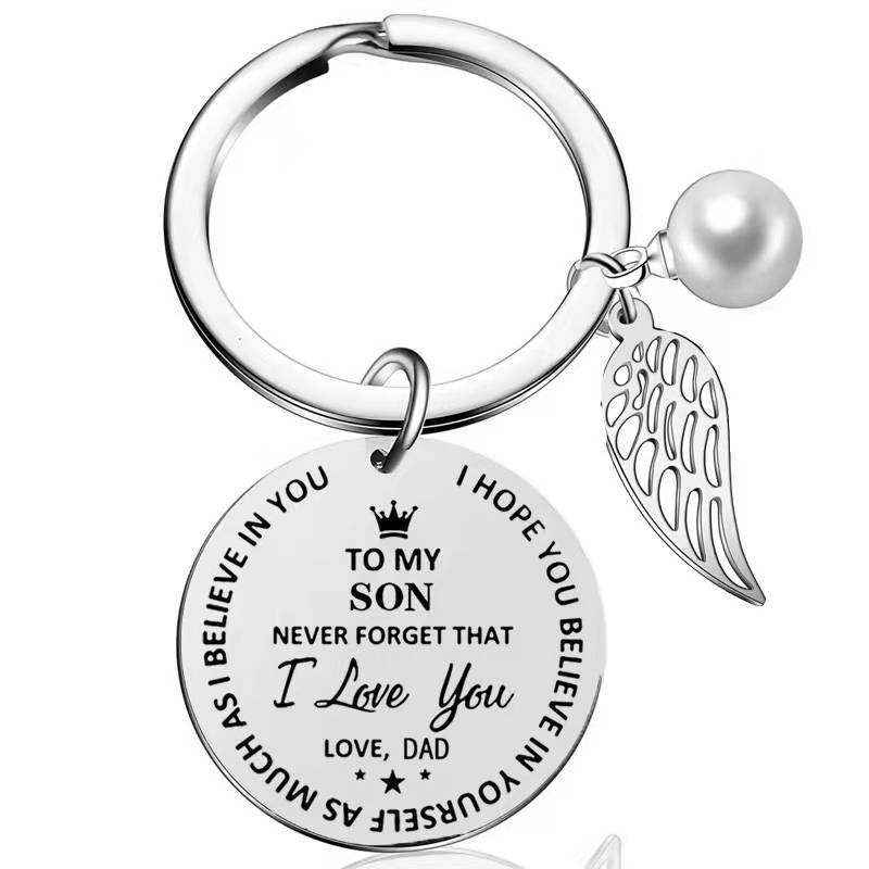 Birthday And Holiday Inspirational Keychain For Son And Daughter From Father And Mother