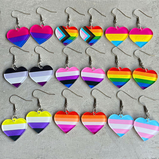 Rainbow Geometric Simple Multi-color Love Heart