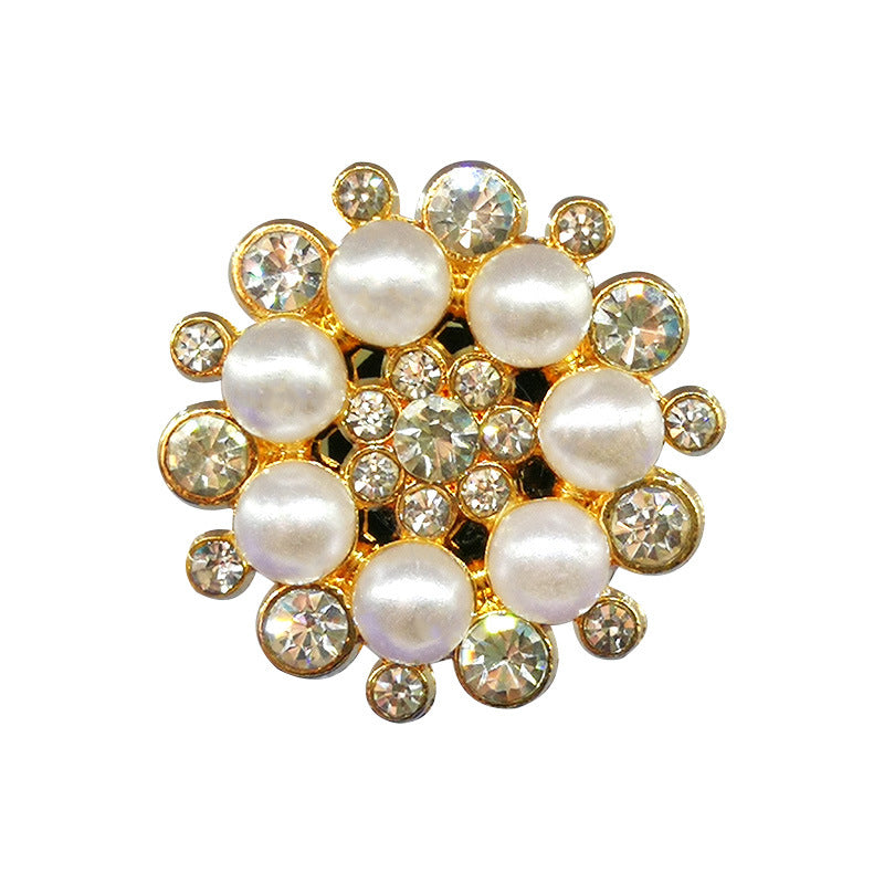 Metal Hole Shoes Flower Shoe Buckle Alloy Pearl