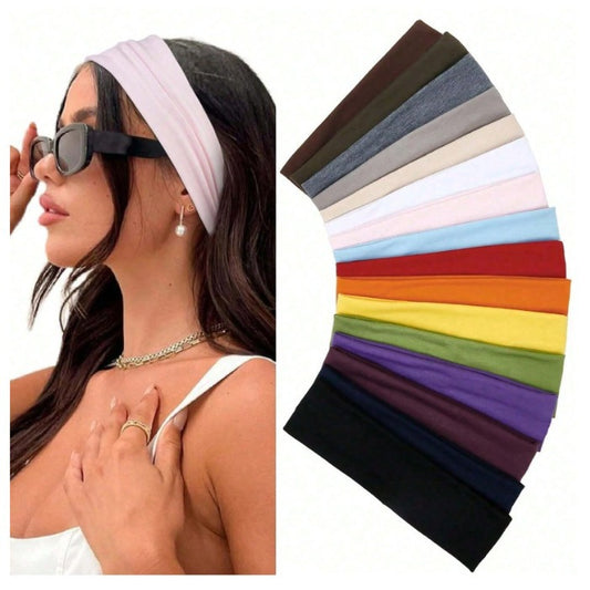 European And American Hot Solid Color Hair Band High Elastic Sports