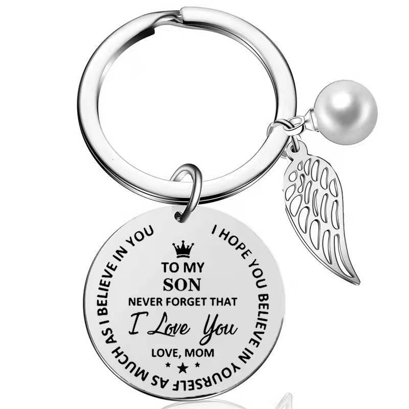 Birthday And Holiday Inspirational Keychain For Son And Daughter From Father And Mother