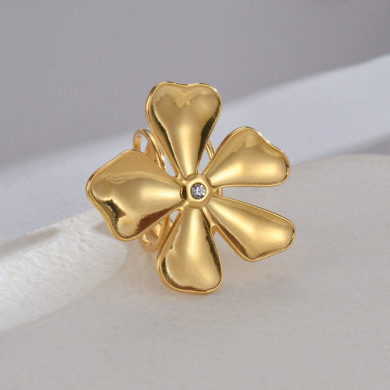 Lucky Parthenocissus Grass Open Ring Special-interest Design