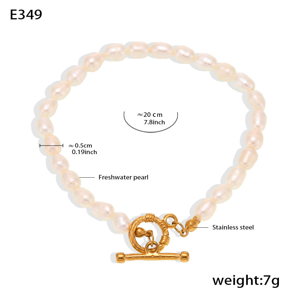Baroque Freshwater Pearl Necklace Bracelet Earrings Ins Niche Sweet