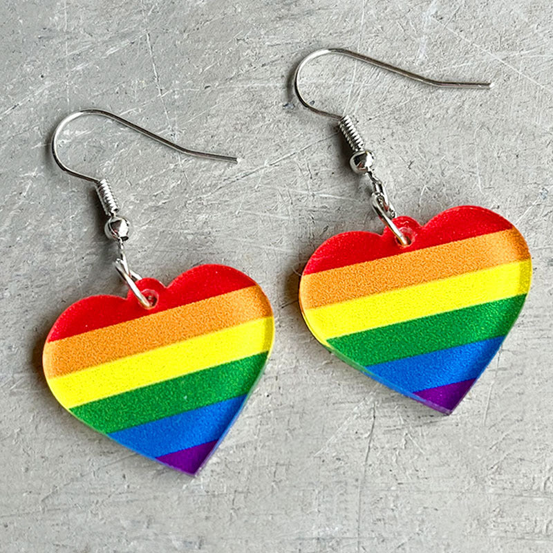 Rainbow Geometric Simple Multi-color Love Heart