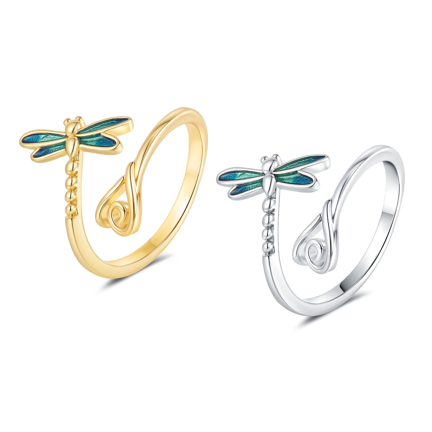 Blue Dragonfly Ring Female Exquisite Epoxy