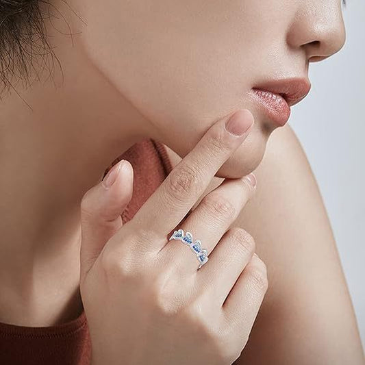 Rhinestone Zircon Wave Ring Fashion Women's Simple