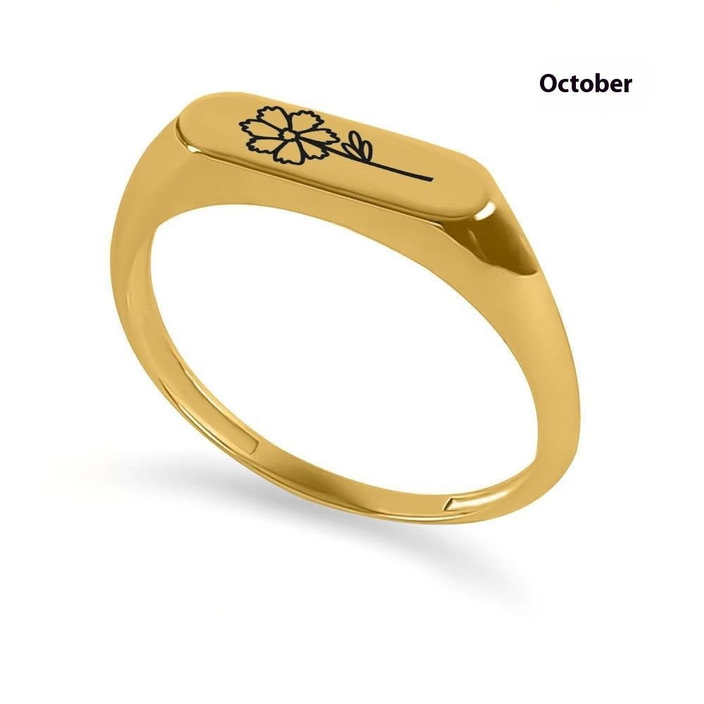 December Flowers And Plants Ring Stainless Steel Creative
