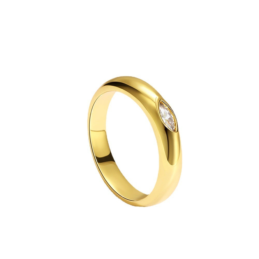 Copper Plating 18K Gold Diamond Couple Ring