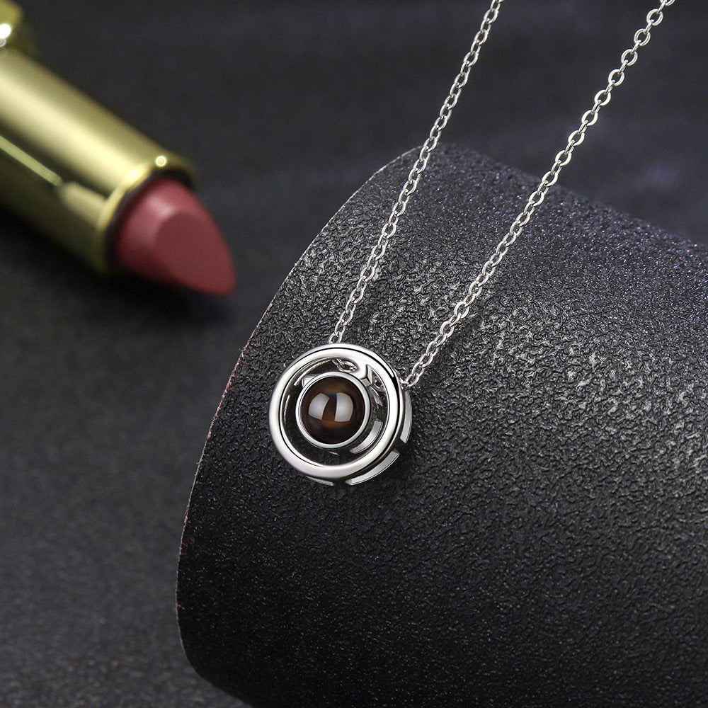 S925 Silver Necklace Female Language Projection
