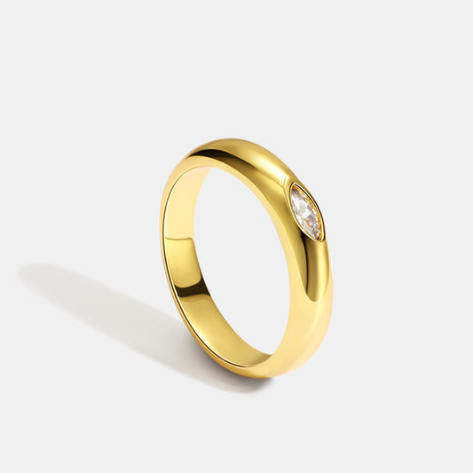 Copper Plating 18K Gold Diamond Couple Ring