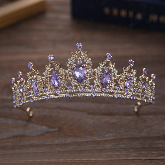 Rhinestone Dark Crown Halloween Dress-up Baroque Accessories