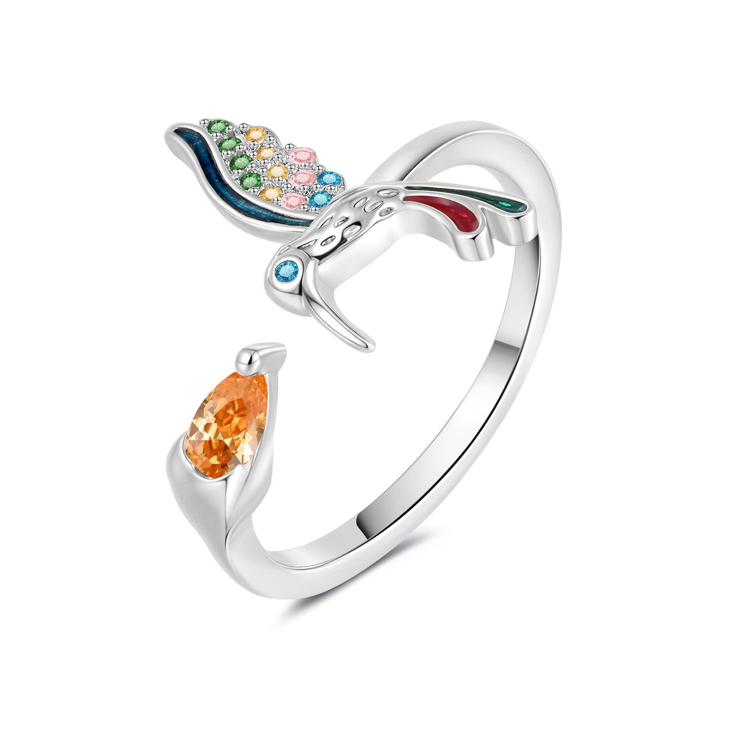 Adjustable Hummingbird Ring Female Fashion Simple